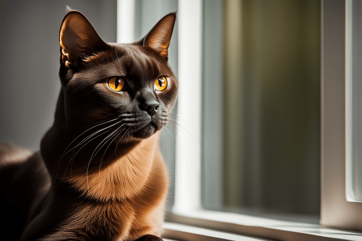 Originating from Burma, the Burmese cat was brought into prominence in the 1930s through selective breeding.